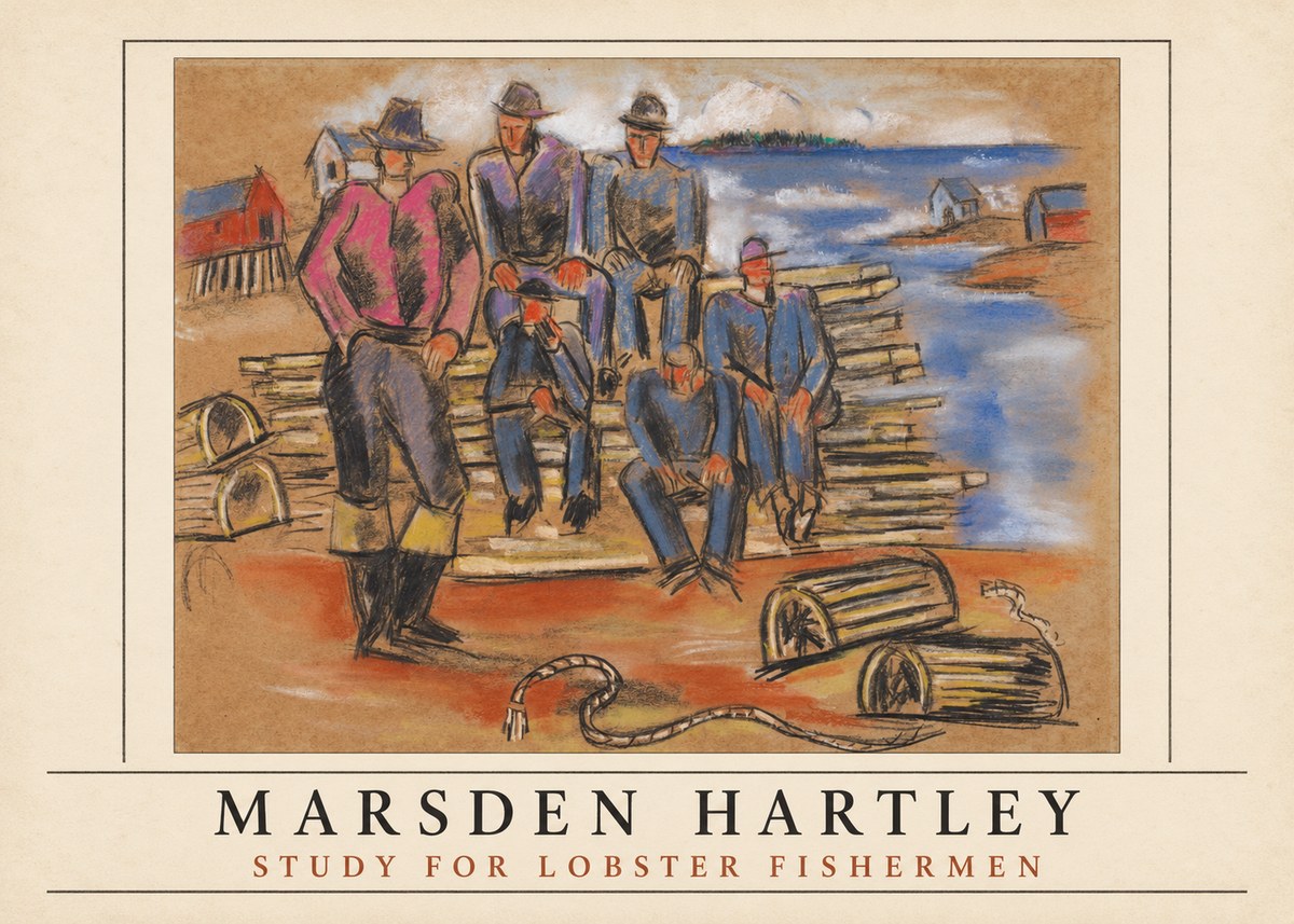 Marsden Hartley Study for 'Lobster Fishermen' No4 - Póster