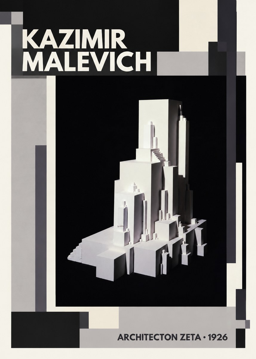 Kazimir Malevich Architecton Zeta No2 - Póster