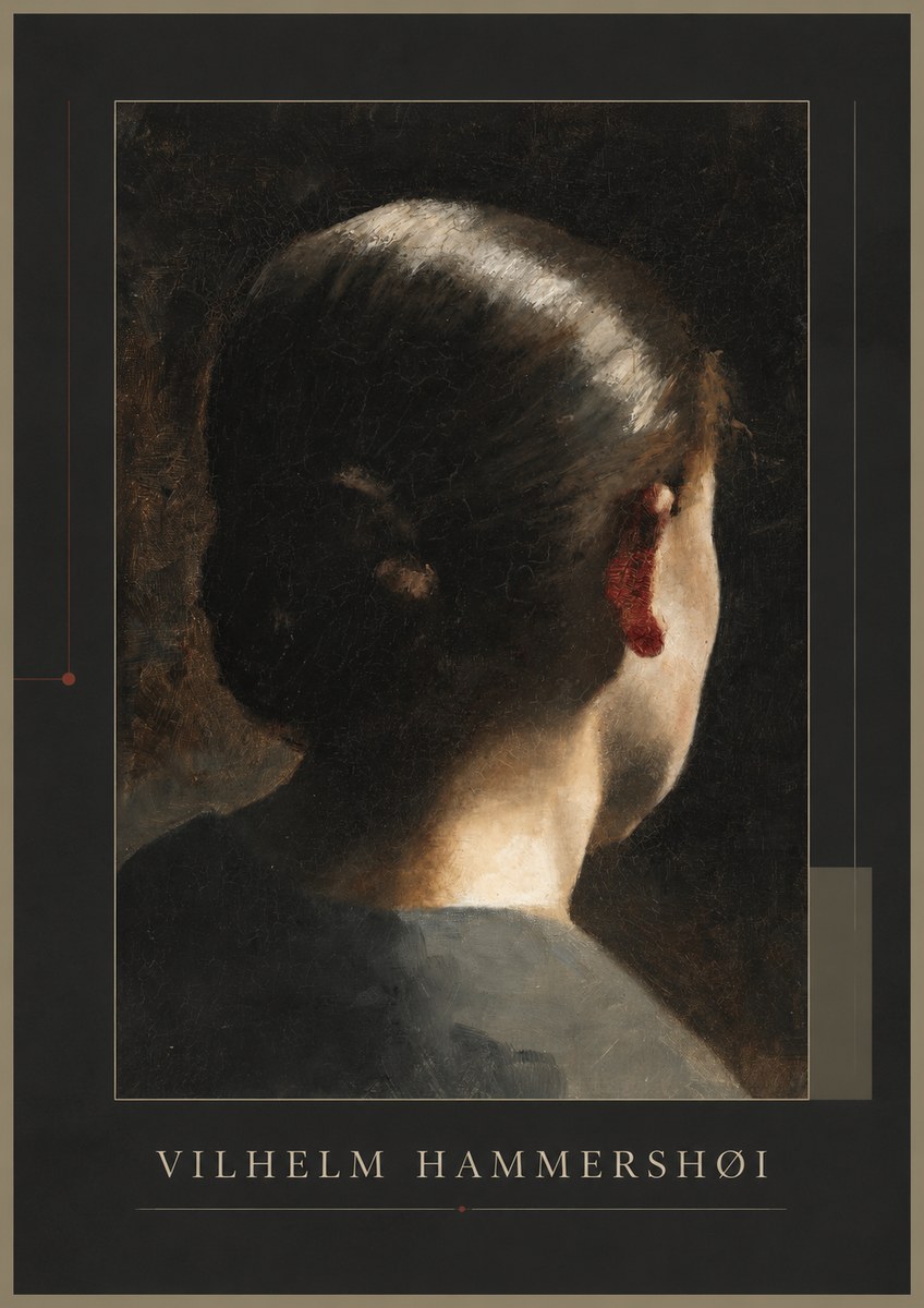 Vilhelm Hammershøi Woman Seen from Behind No1 - Póster
