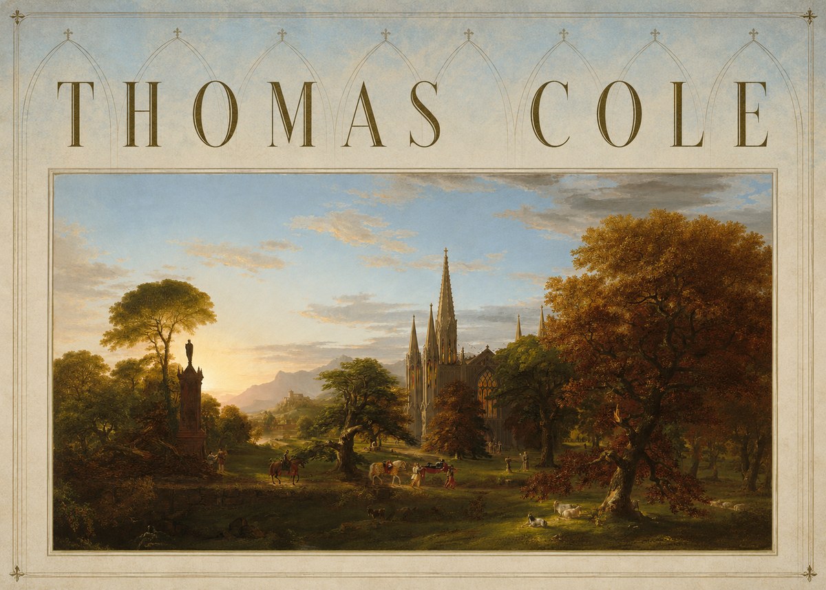 Thomas Cole The Architect's Dream No6 - Póster