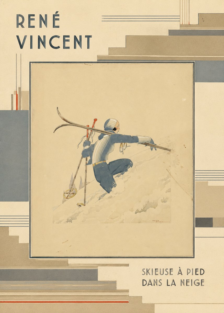 René Vincent Skieuse À Pied Dans La Neige No6 - Póster