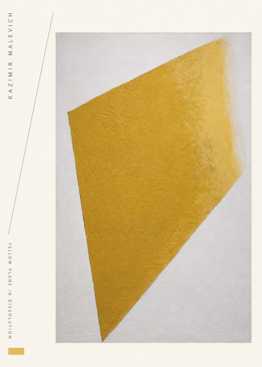 Kazimir Malevich Yellow Plane in Dissolution No2 - Póster