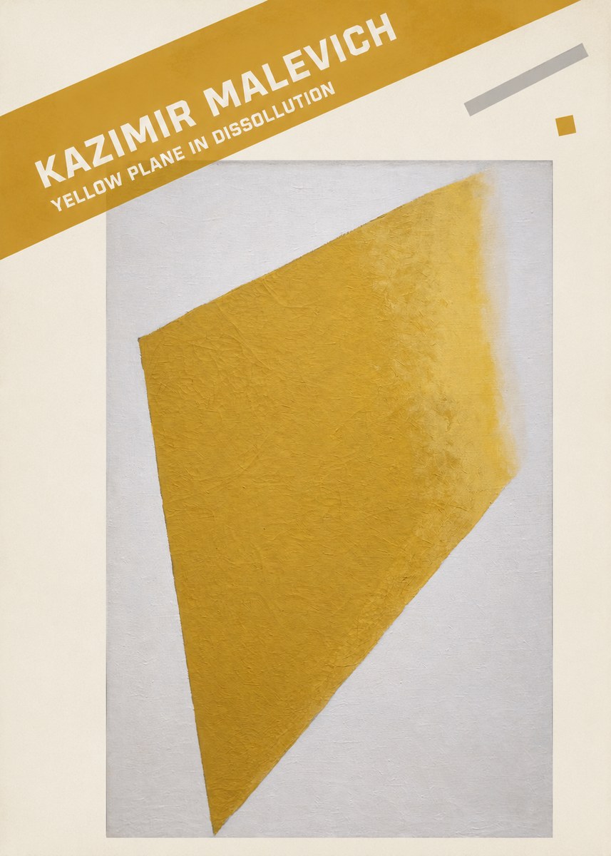 Kazimir Malevich Yellow Plane in Dissolution No3 - Póster