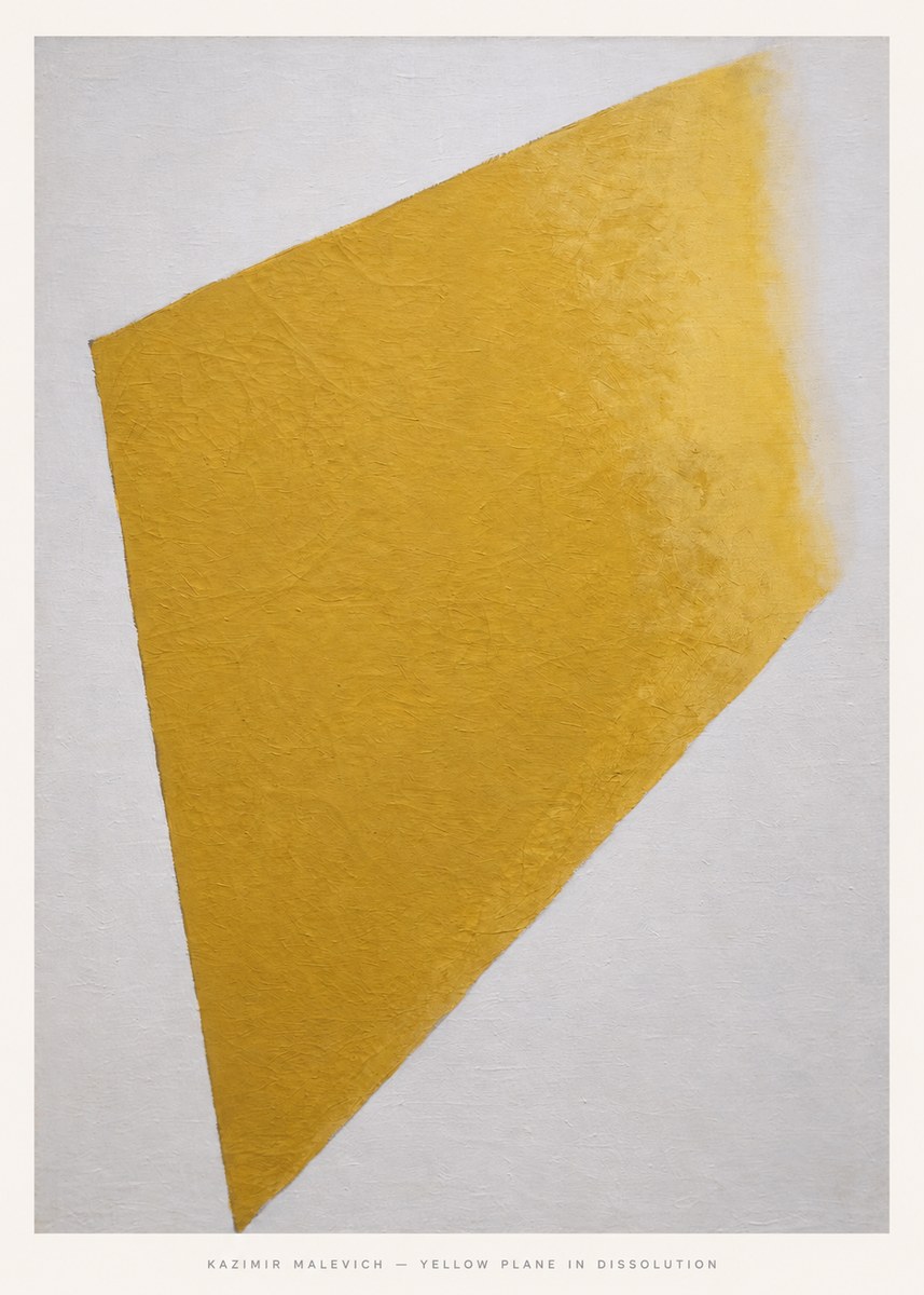Kazimir Malevich Yellow Plane in Dissolution No6 - Póster
