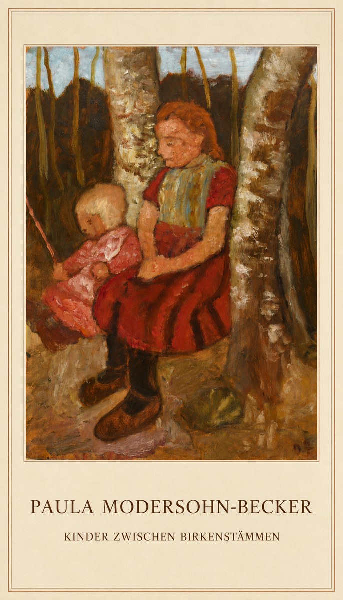Paula Modersohn-Becker Kinder Zwischen Birkenstämmen No5 - Póster