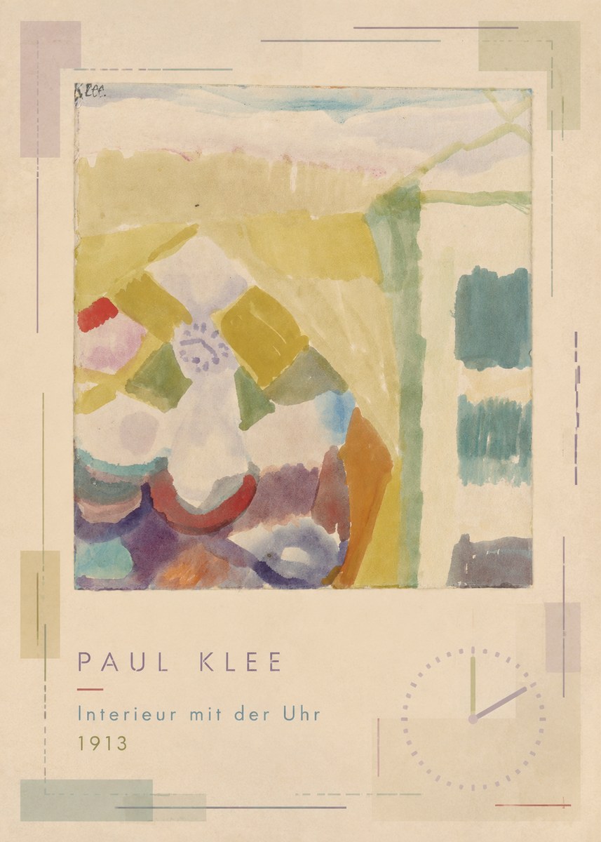 Paul Klee Interieur Mit Der Uhr II No2 - Póster