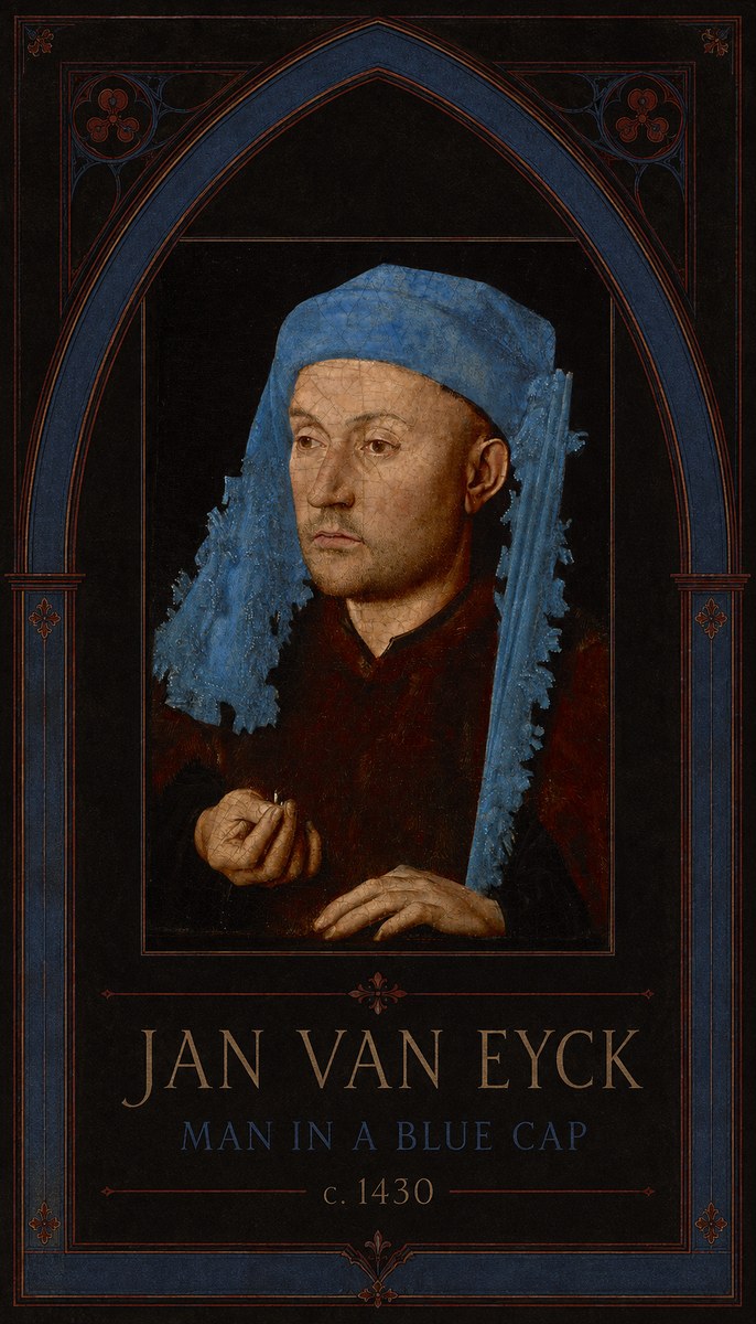 Jan van Eyck Man in a Blue Cap II No3 - Póster