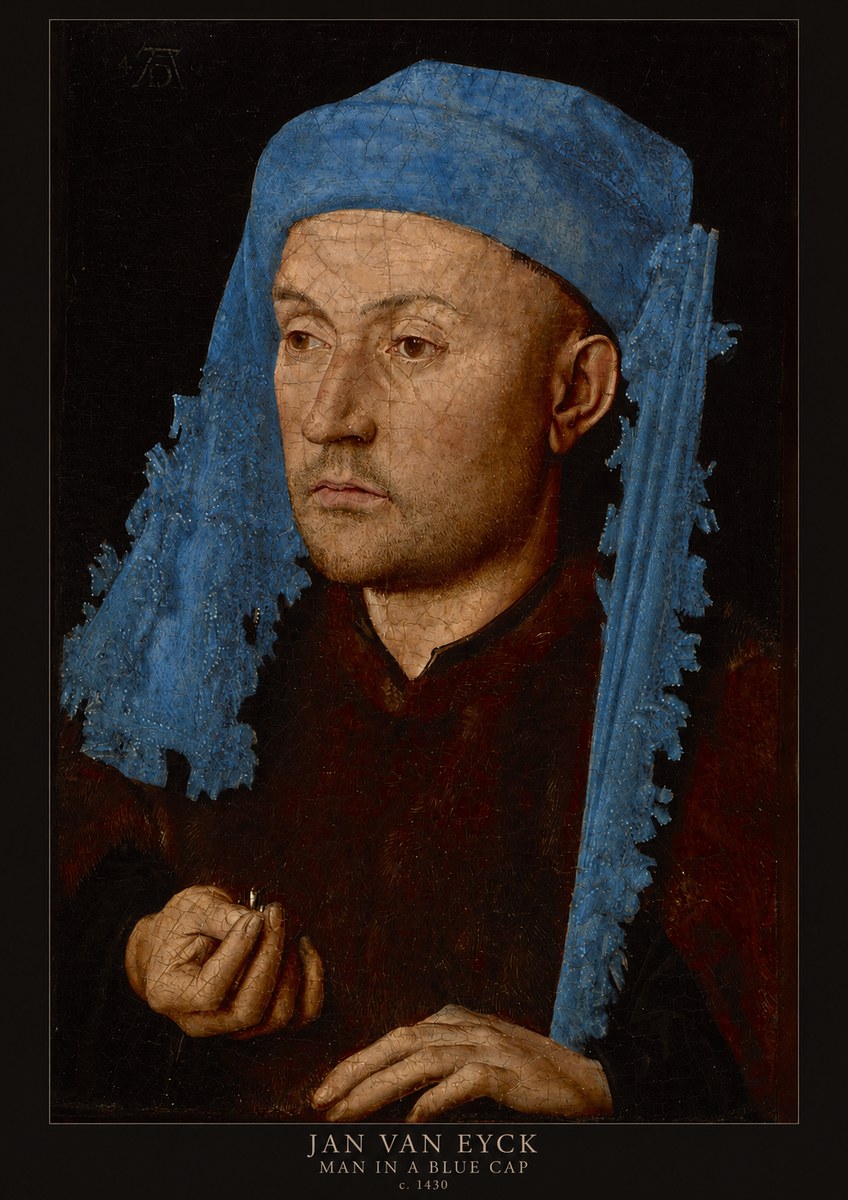 Jan van Eyck Man in a Blue Cap II No4 - Póster