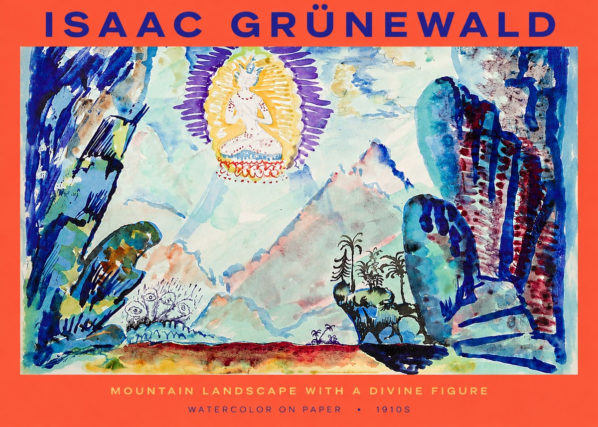 Isaac Grünewald Mountain Landscape with a Divine Figure No2 - Póster