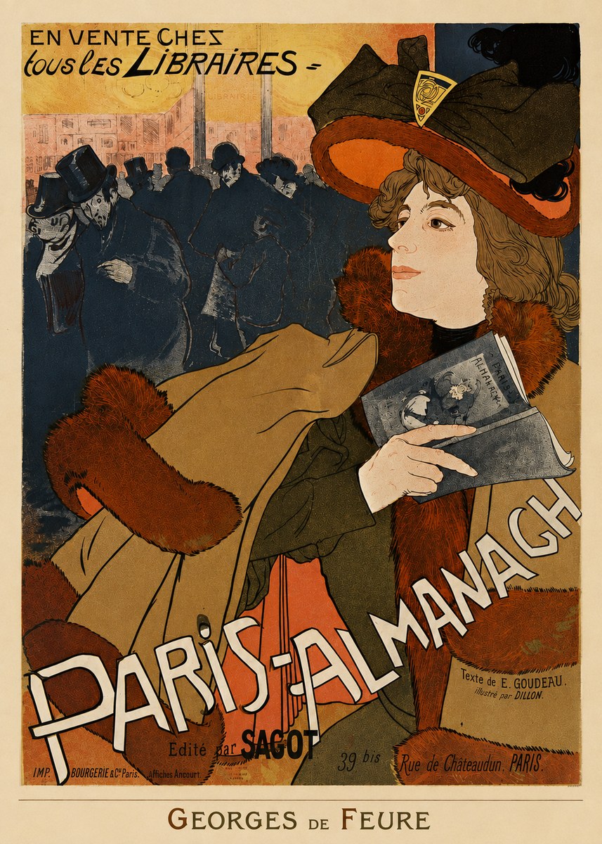 Georges de Feure Paris-almanach II No4 - Póster