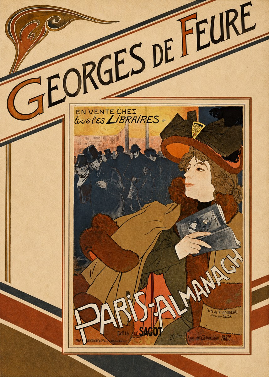 Georges de Feure Paris-almanach II No5 - Póster