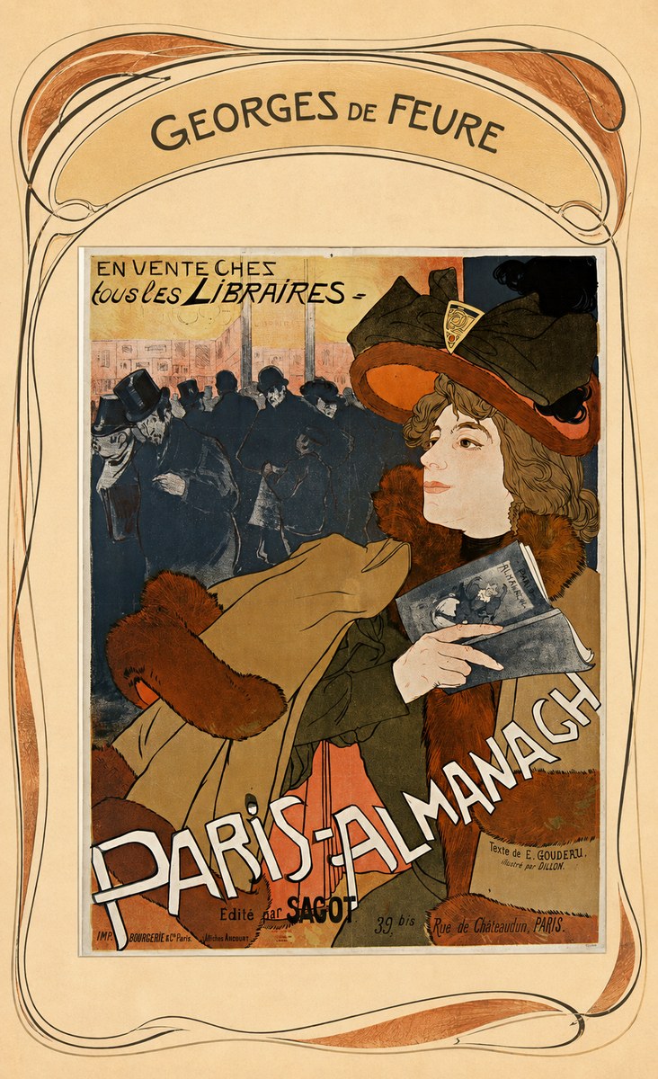 Georges de Feure Paris-almanach II No6 - Póster