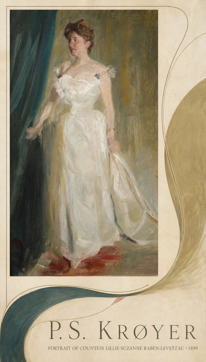 P.S. Krøyer Portrait of Countess Lillie Suzanne Raben-levetzau - 1899 No3 - Póster