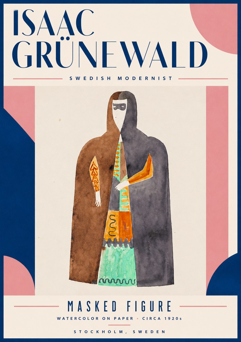 Isaac Grünewald Masked Figure No3 - Póster