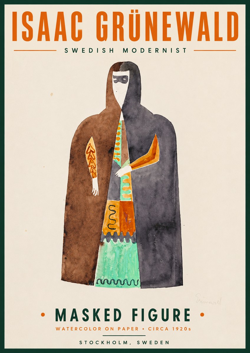 Isaac Grünewald Masked Figure No4 - Póster