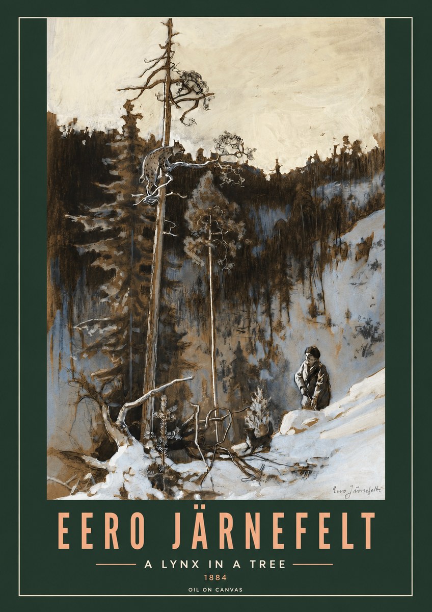 Eero Järnefelt A Lynx in a Tree No2 - Póster