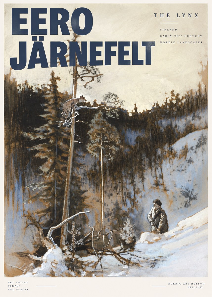 Eero Järnefelt A Lynx in a Tree No4 - Póster