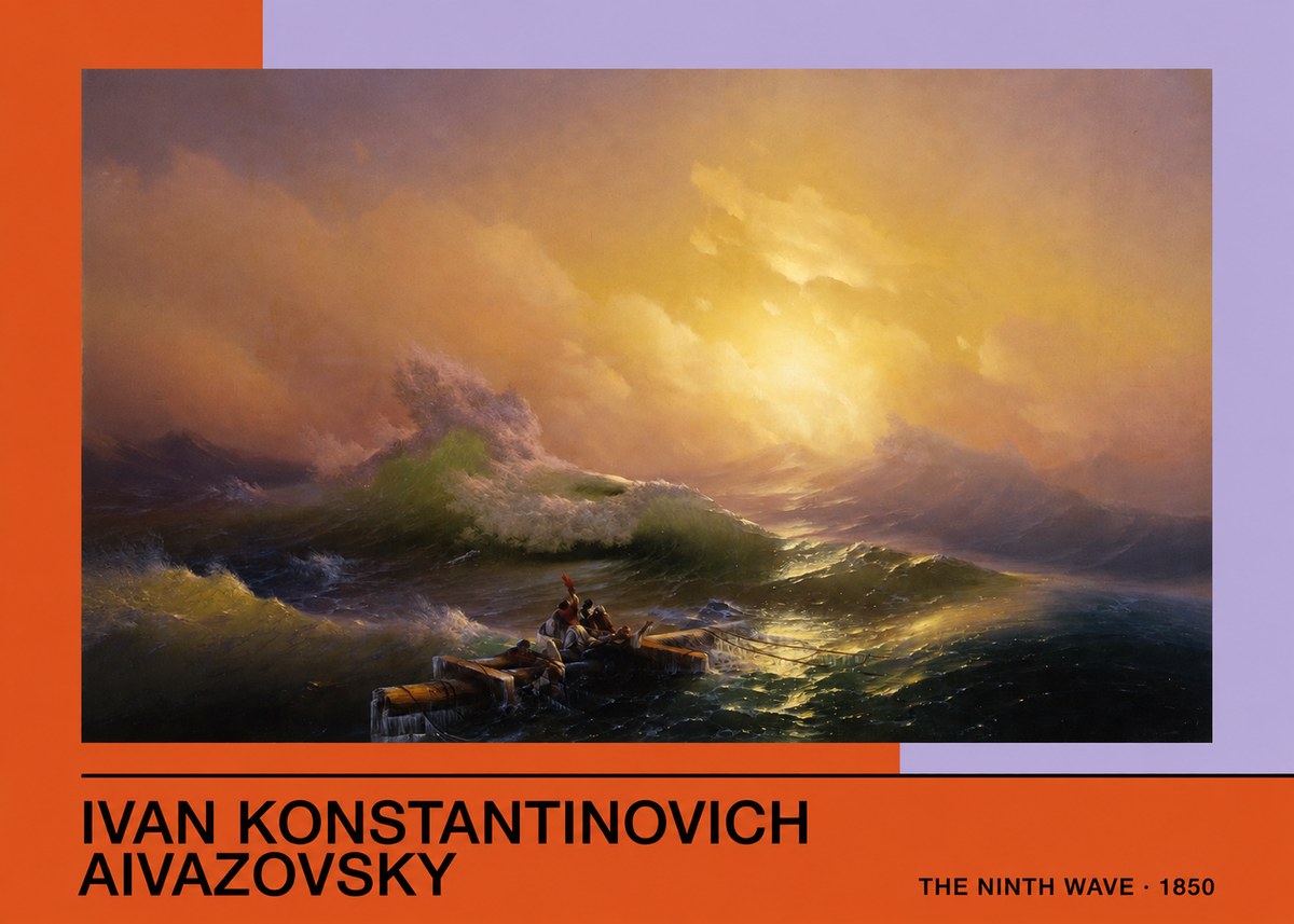 Ivan Konstantinovich Aivazovsky The Ninth Wave III No3 - Póster
