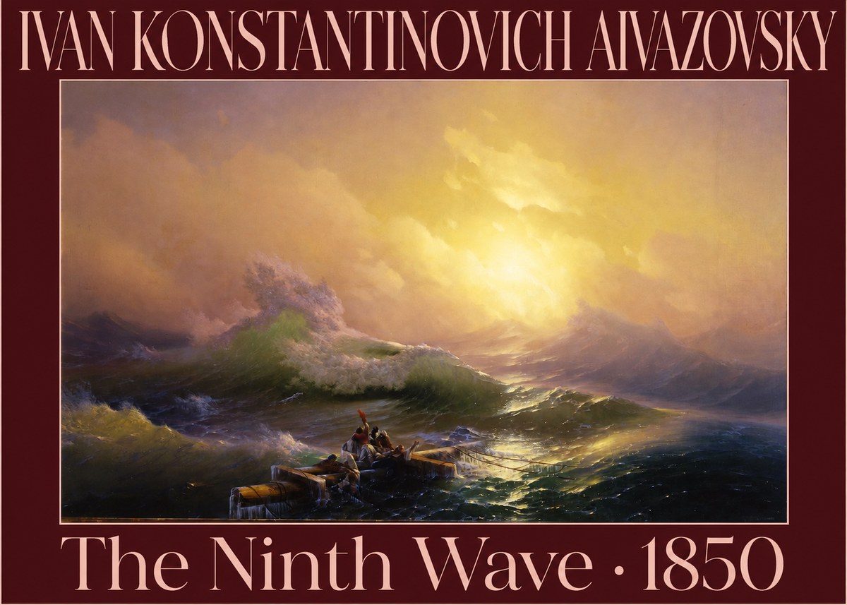 Ivan Konstantinovich Aivazovsky The Ninth Wave III No6 - Póster