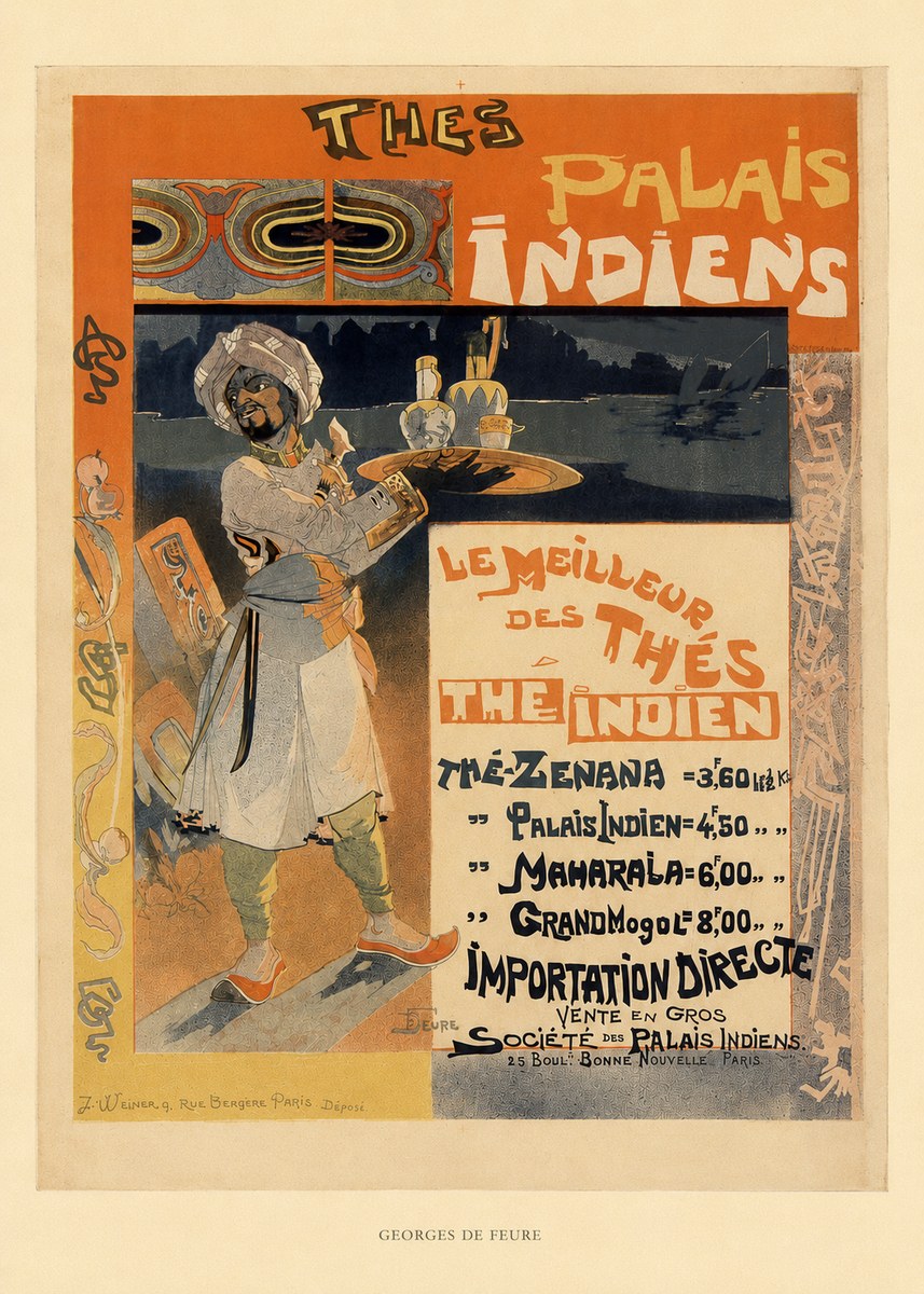 Georges de Feure Thés Palais Indiens No5 - Póster