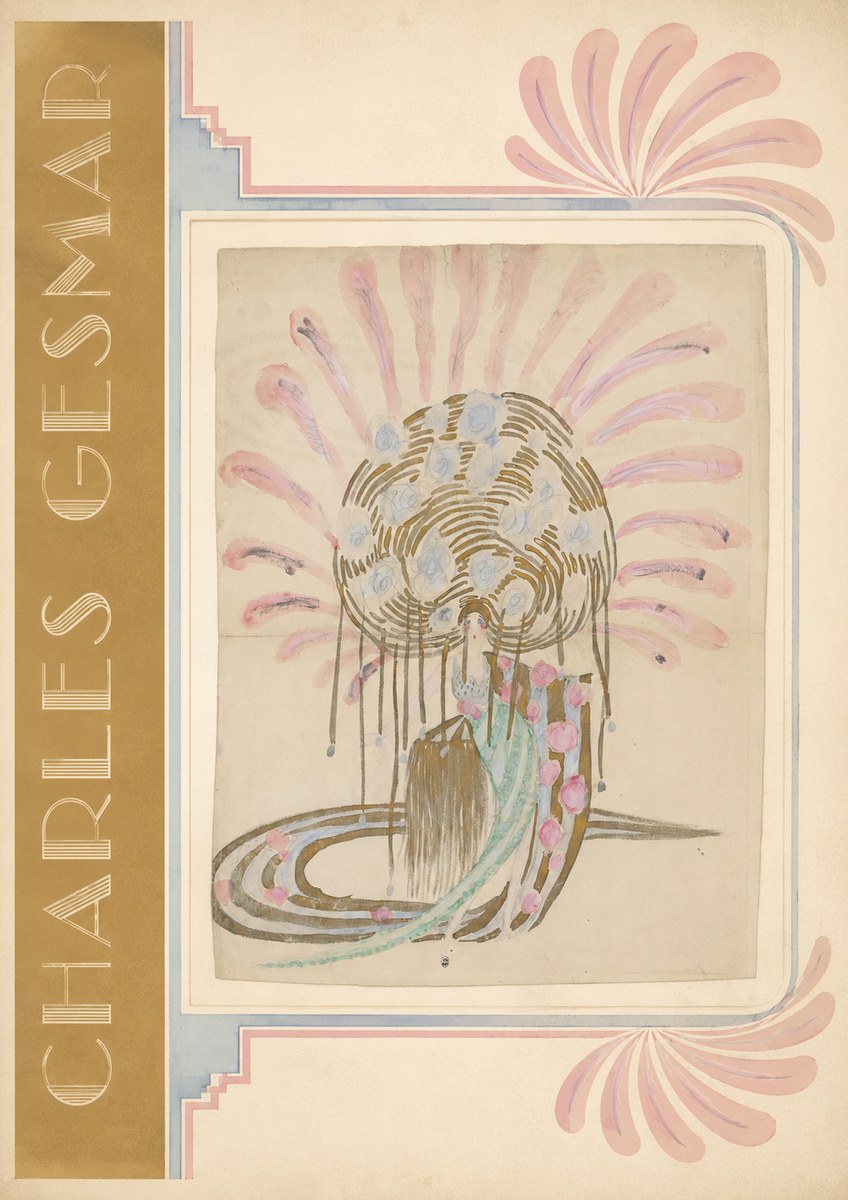 Charles Gesmar Woman with Headdress No2 - Póster