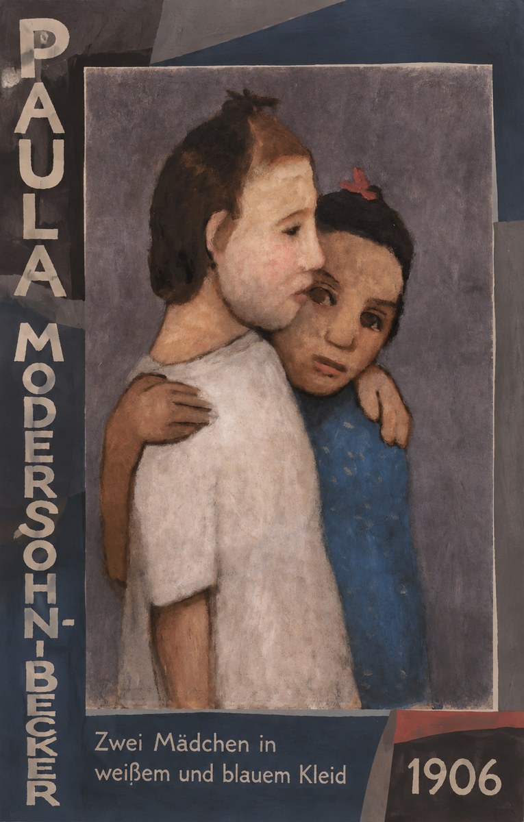 Paula Modersohn-Becker Zwei Mädchen in Weißem Und Blauem Kleid No5 - Póster