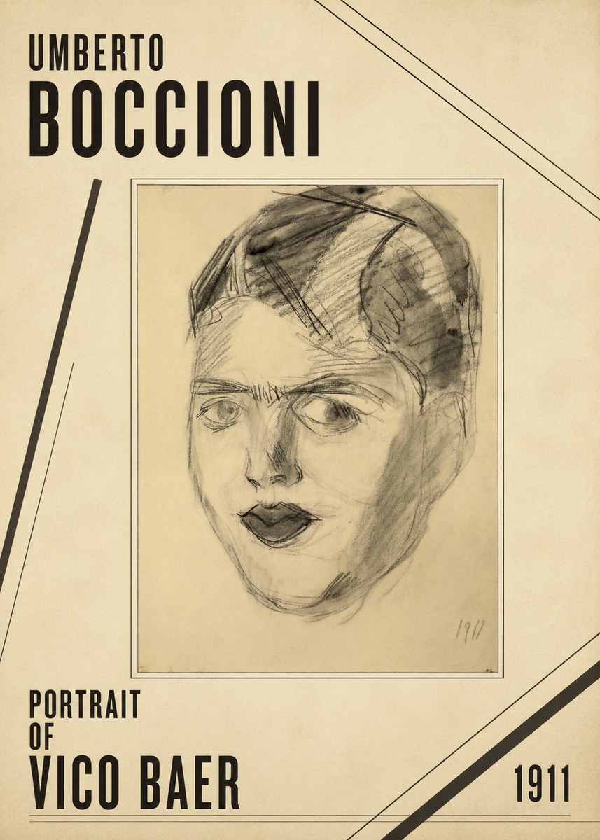 Umberto Boccioni Portrait of Vico Baer No2 - Póster