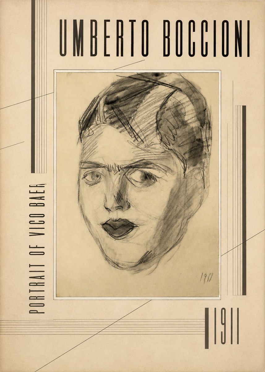 Umberto Boccioni Portrait of Vico Baer No3 - Póster