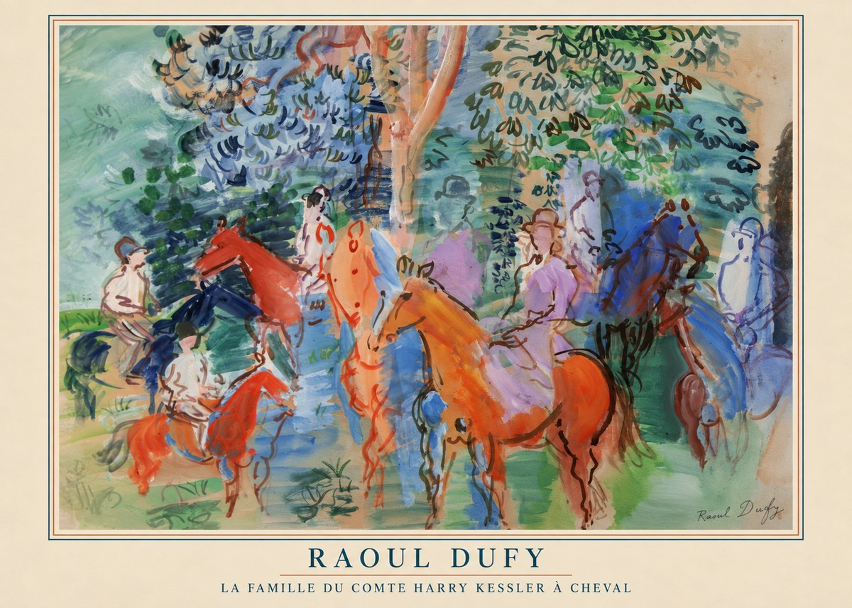 Raoul Dufy La Famille Du Comte Harry Kessler À Cheval No4 - Póster