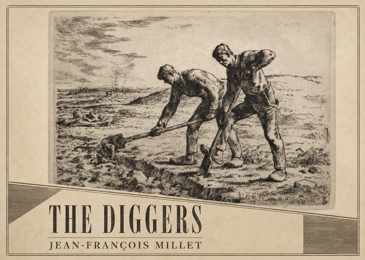 Jean-François Millet The Diggers No2 - Póster