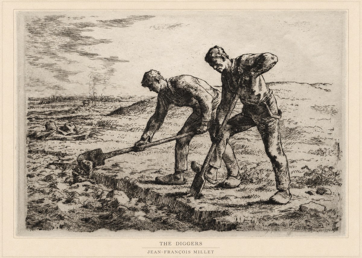 Jean-François Millet The Diggers No6 - Póster