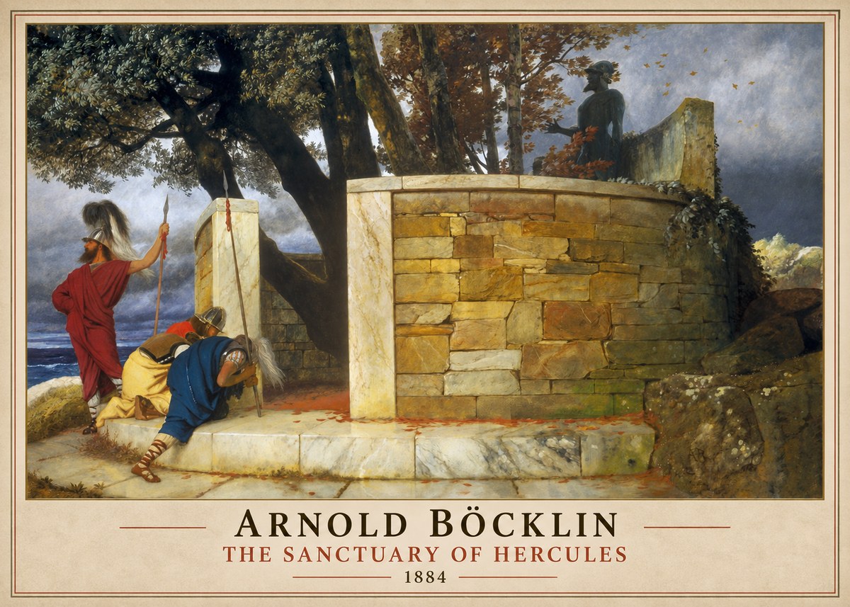Arnold Böcklin The Sanctuary of Hercules No1 - Póster