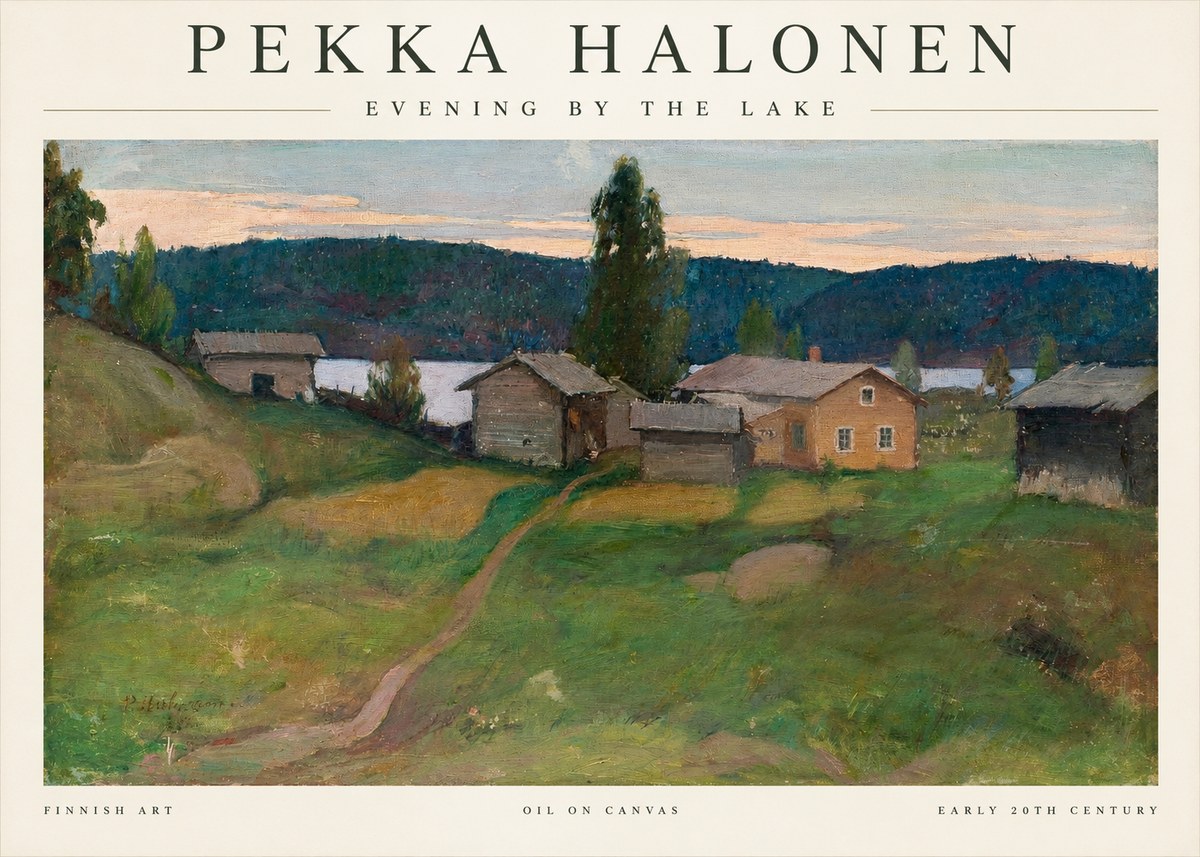 Pekka Halonen Evening by the Lake No1 - Póster
