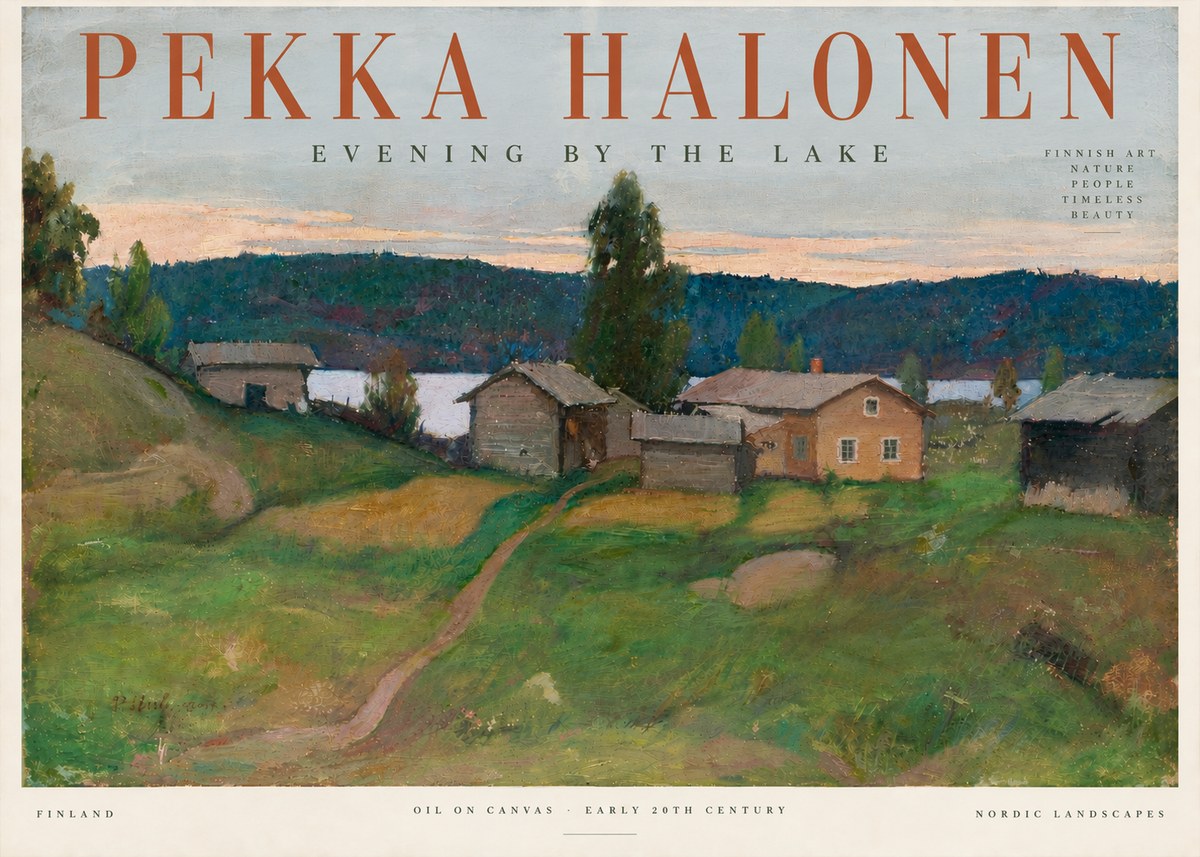 Pekka Halonen Evening by the Lake No5 - Póster
