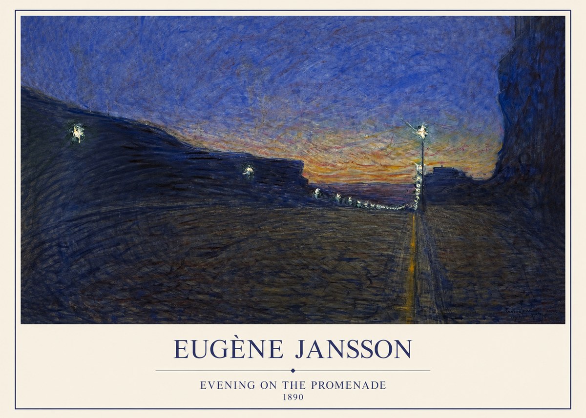 Eugène Jansson Evening on the Promenade No1 - Póster