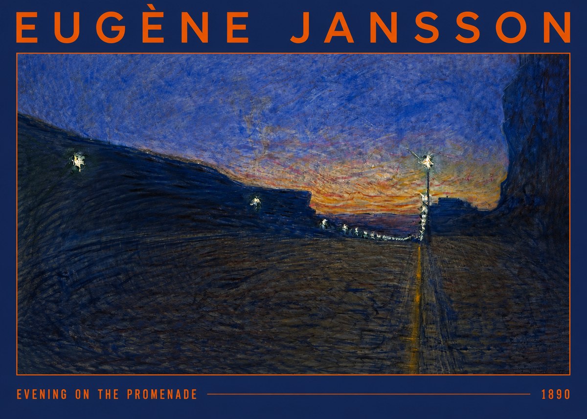 Eugène Jansson Evening on the Promenade No2 - Póster