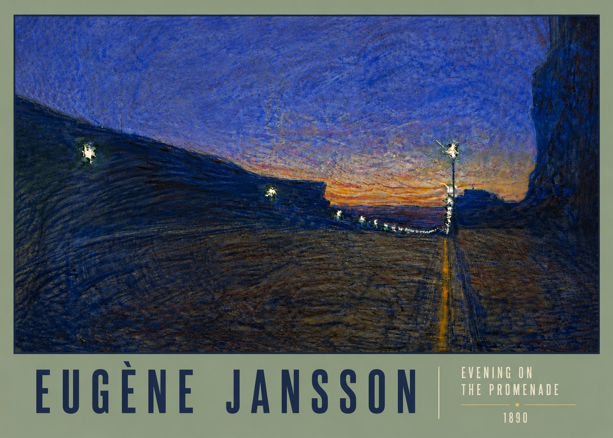 Eugène Jansson Evening on the Promenade No6 - Póster