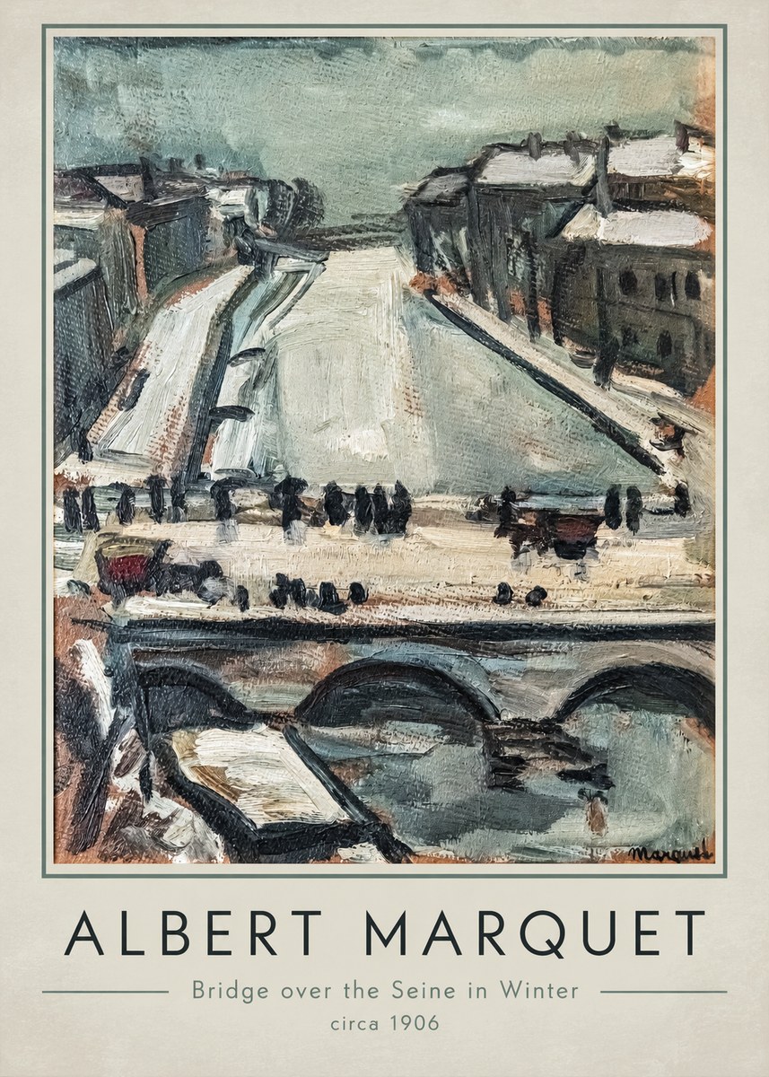 Albert Marquet Bridge over the Seine in Winter No1 - Póster