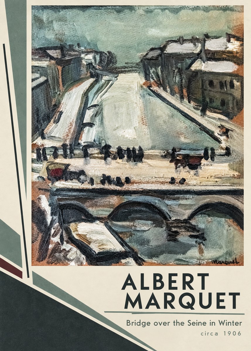 Albert Marquet Bridge over the Seine in Winter No2 - Póster