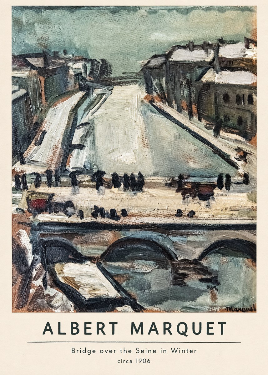 Albert Marquet Bridge over the Seine in Winter No6 - Póster