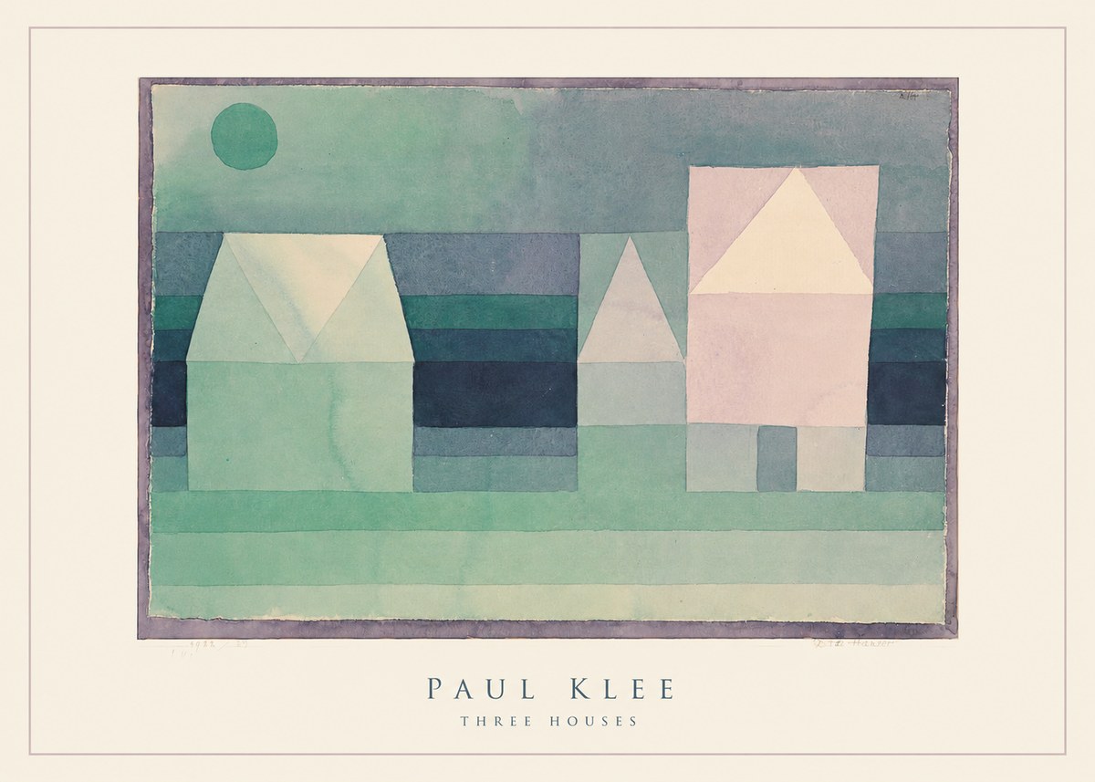 Paul Klee Three Houses No4 - Póster