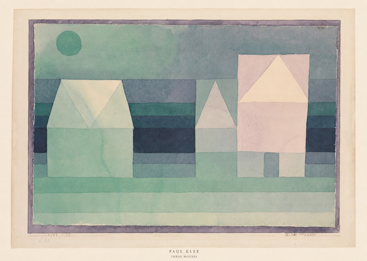 Paul Klee Three Houses No6 - Póster