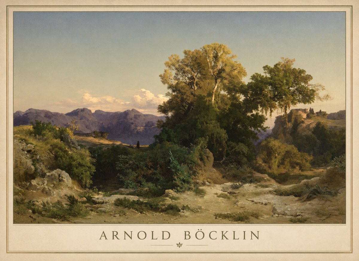 Arnold Böcklin Im Albanergebirge No4 - Póster