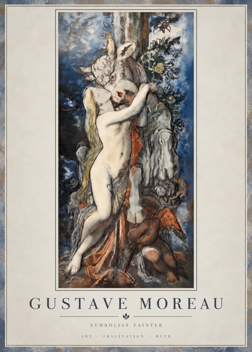 Gustave Moreau Europe and the Bull No4 - Póster