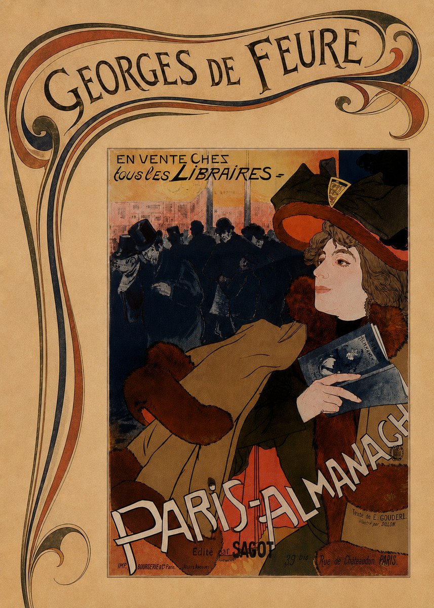 Georges de Feure Paris-almanach IV No6 - Póster