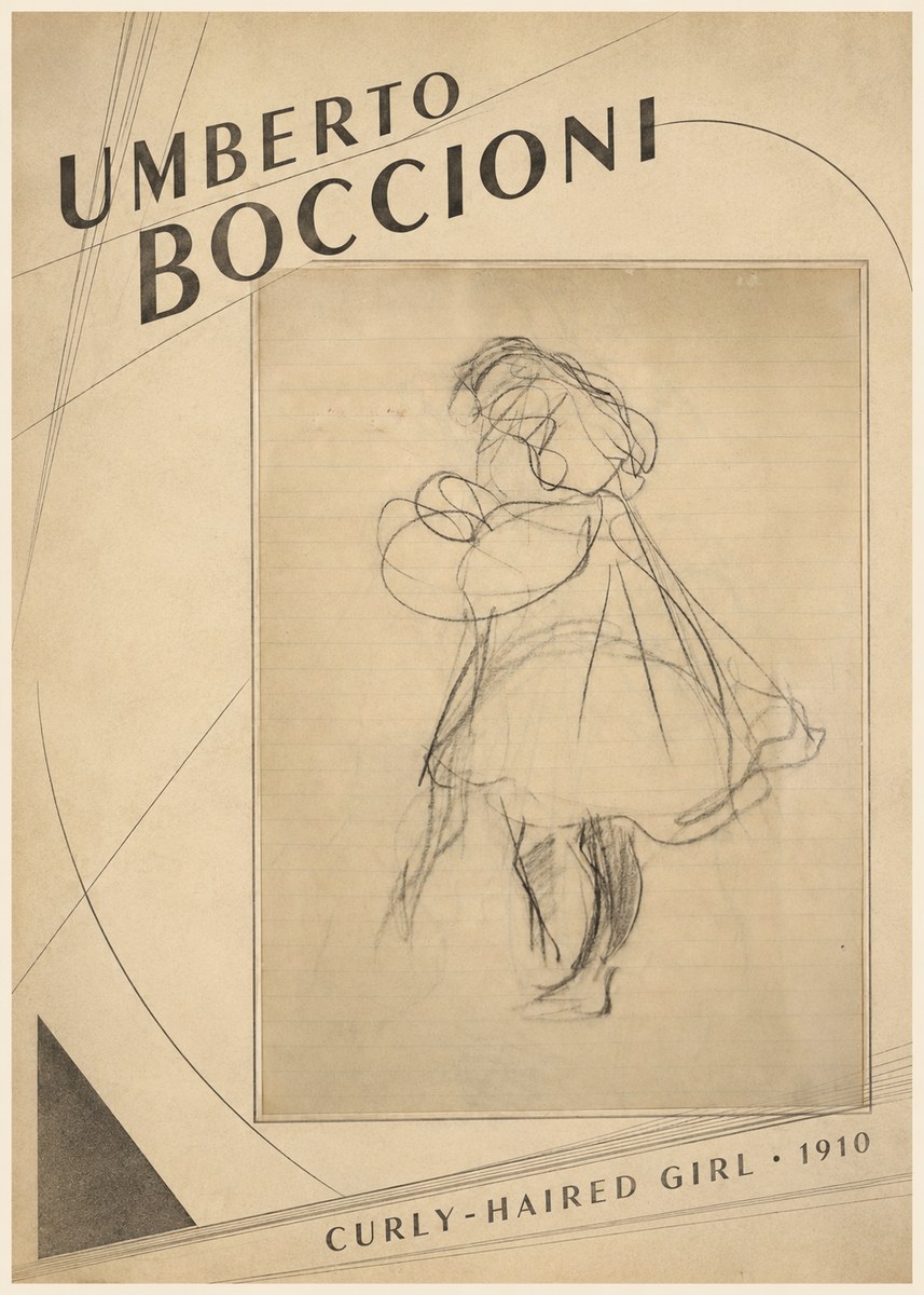 Umberto Boccioni Curly-haired Girl No2 - Póster