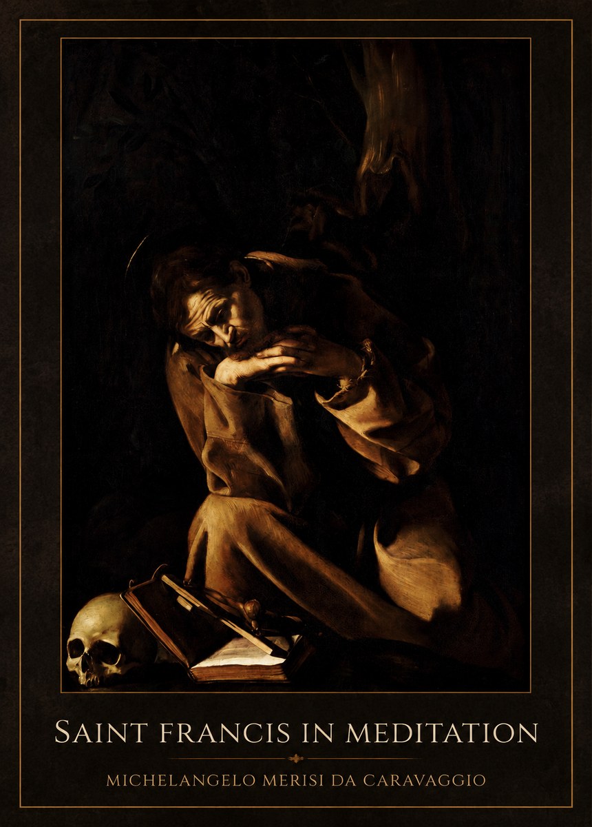 Michelangelo Merisi da Caravaggio Saint Francis in Meditation II No1 - Póster