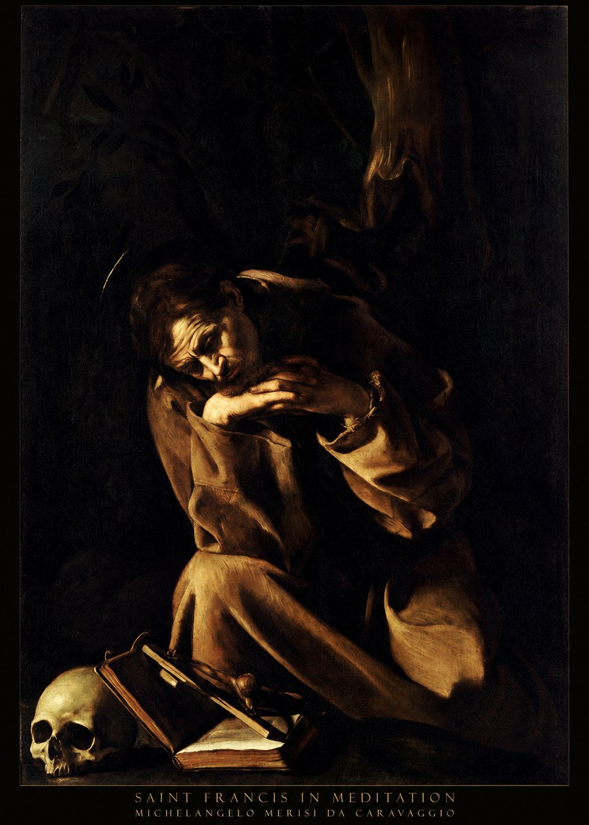 Michelangelo Merisi da Caravaggio Saint Francis in Meditation II No4 - Póster