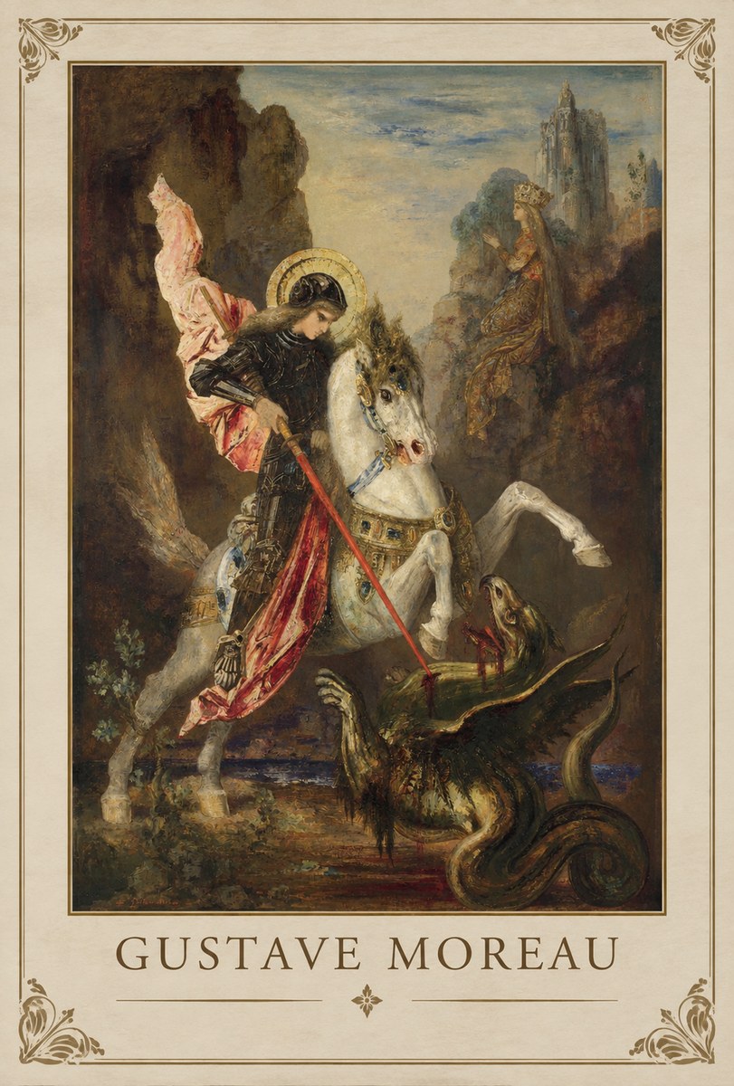 Gustave Moreau Saint George and the Dragon No3 - Póster