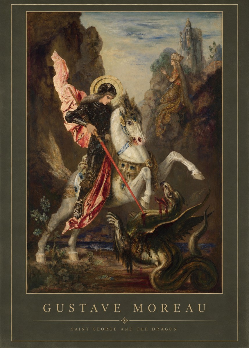 Gustave Moreau Saint George and the Dragon No4 - Póster